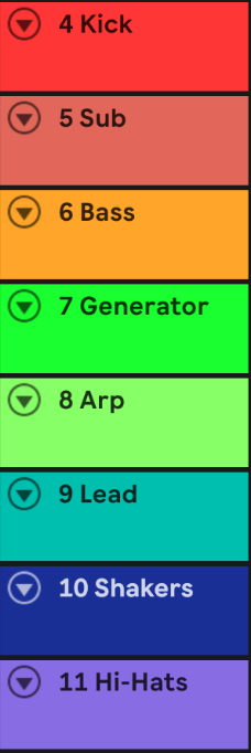 daw example corresponding to the visible light spectrum